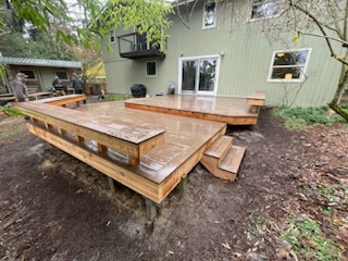Recently renovated deck with new Timbertech composite decking