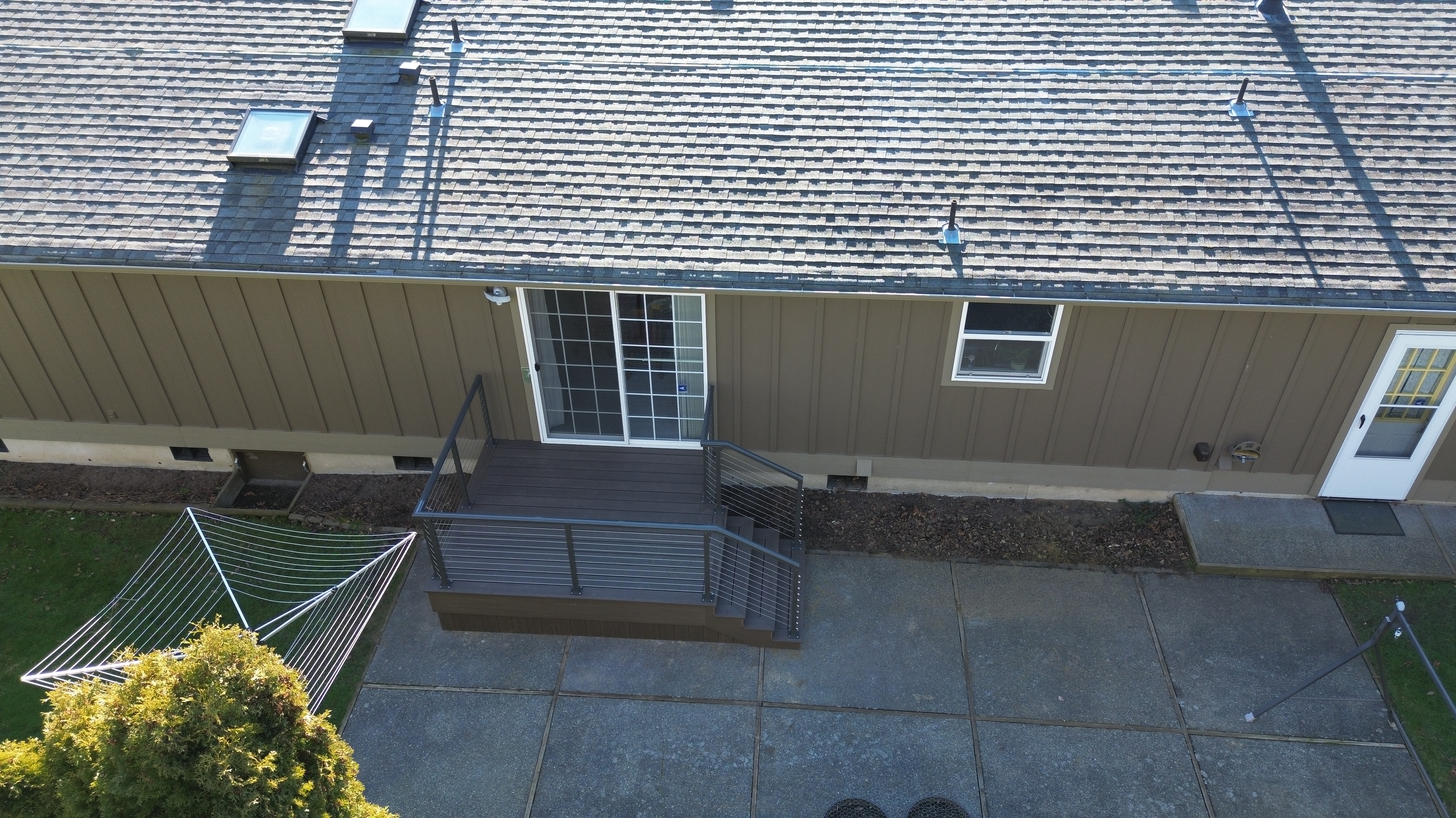 PVC Back Deck with Cable Railing