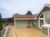 Cedar Deck with glass railing. Anacortes WA 98221