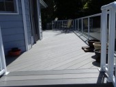 Aluminum picket and glass railing on an Azek deck in Bellingham, WA 98226